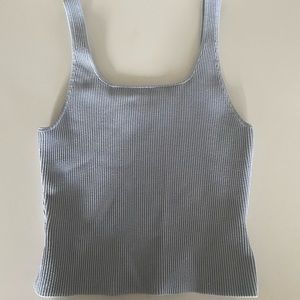 Babaton Light Blue Sculpt Knit Square Neck | Size L | Full length